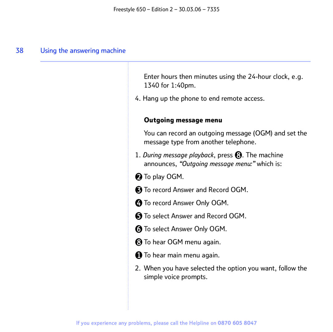 BT 650 manual Using the answering machine 