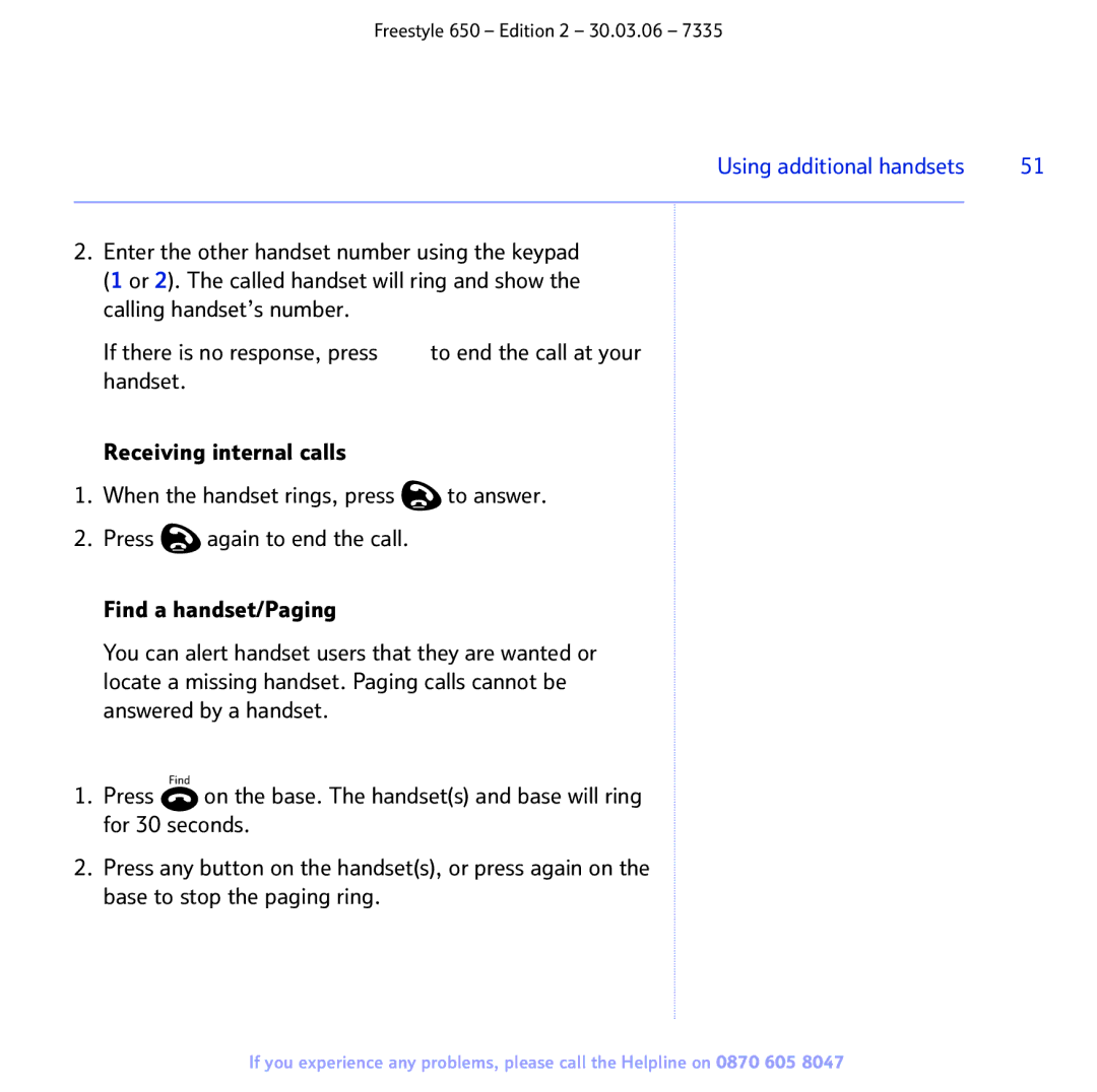 BT 650 manual Using additional handsets 