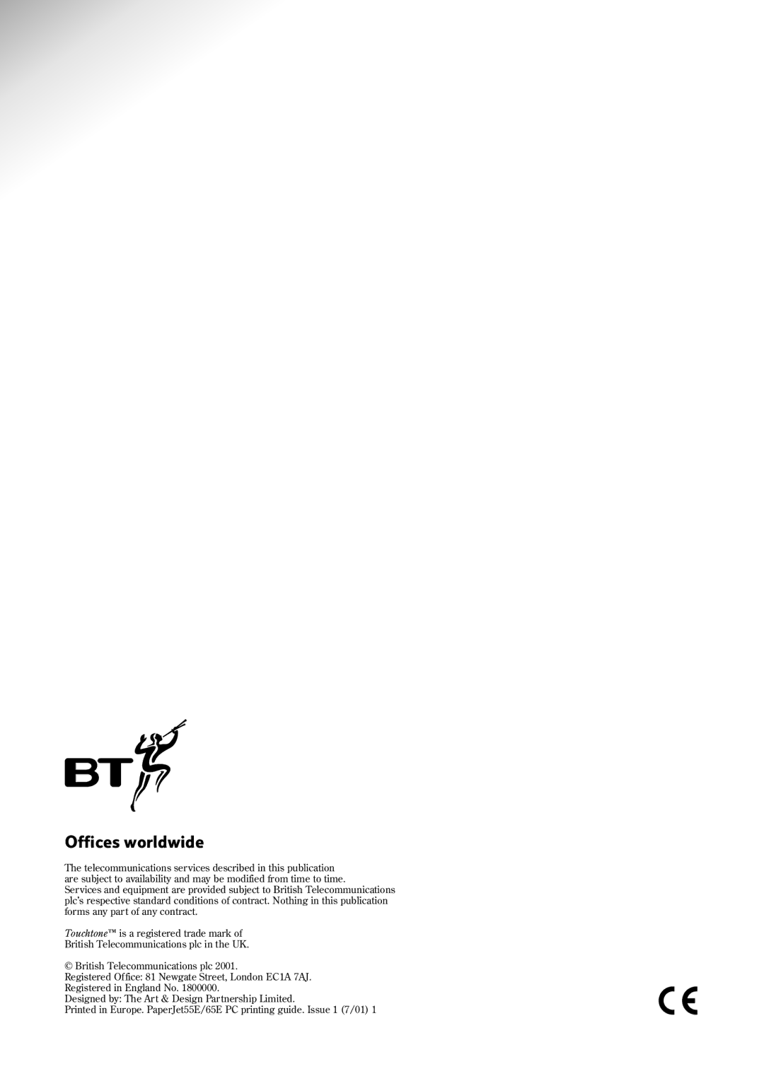 BT 65e manual Offices worldwide 