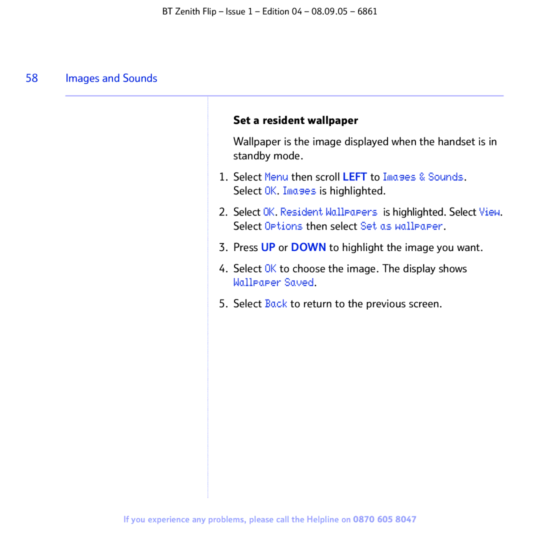 BT 6861 manual Images and Sounds 