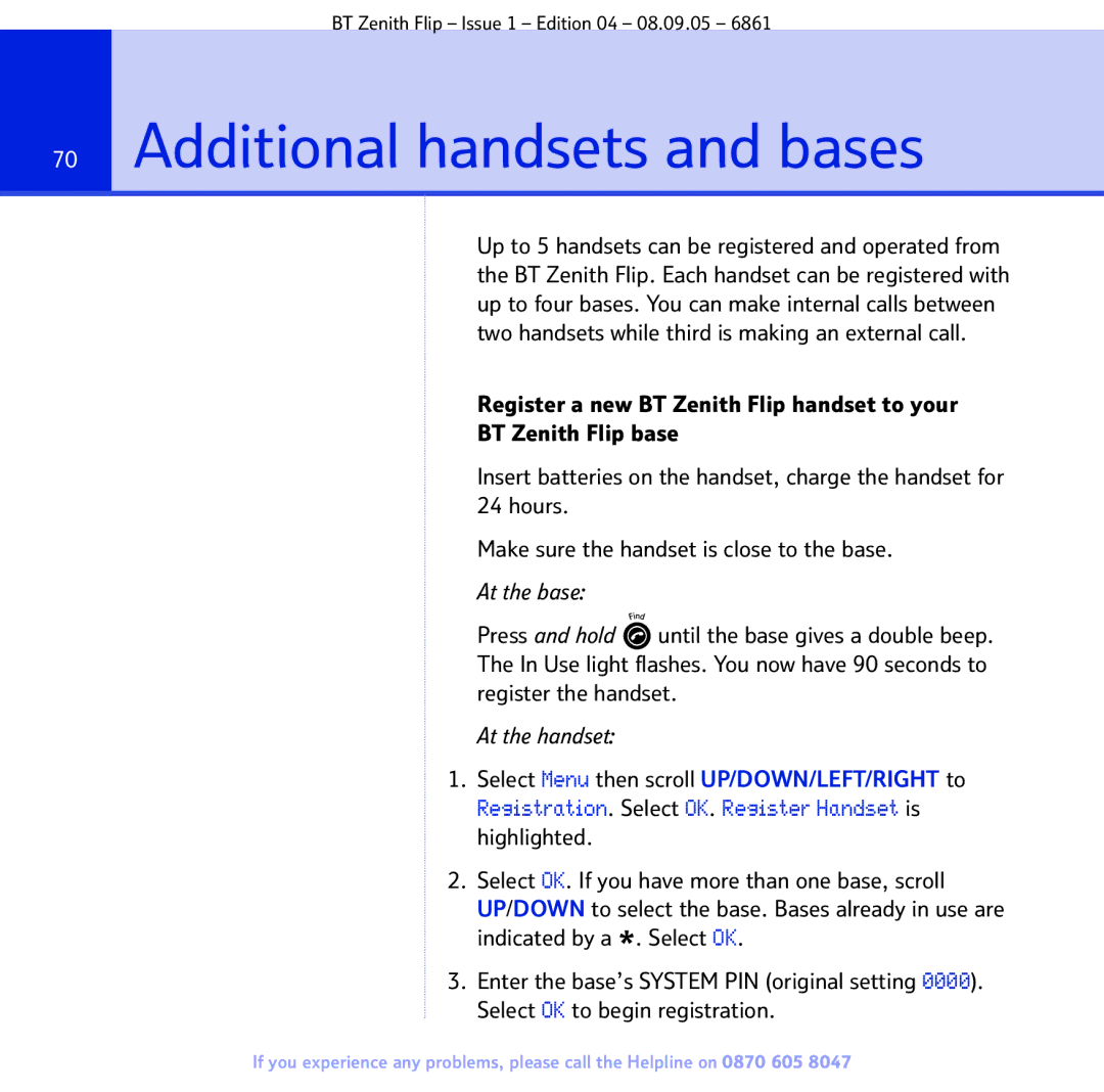 BT 6861 manual Additional handsets and bases 