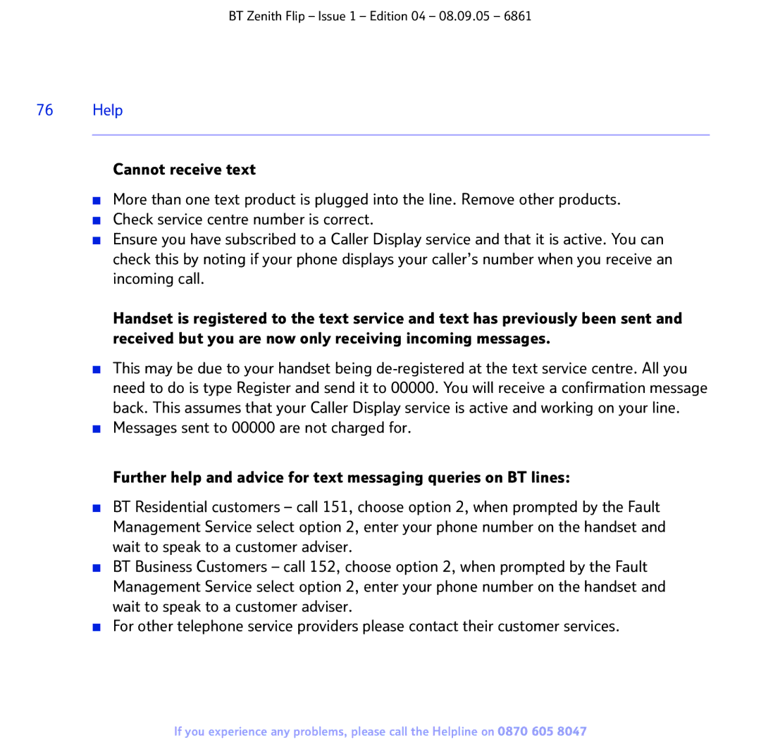 BT 6861 manual Help 