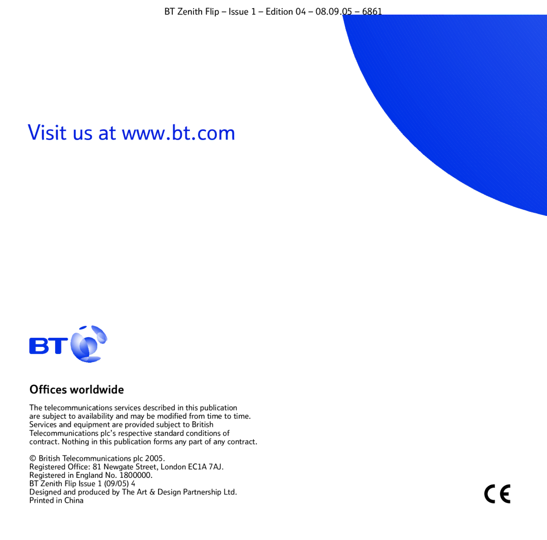 BT 6861 manual Ofﬁces worldwide 