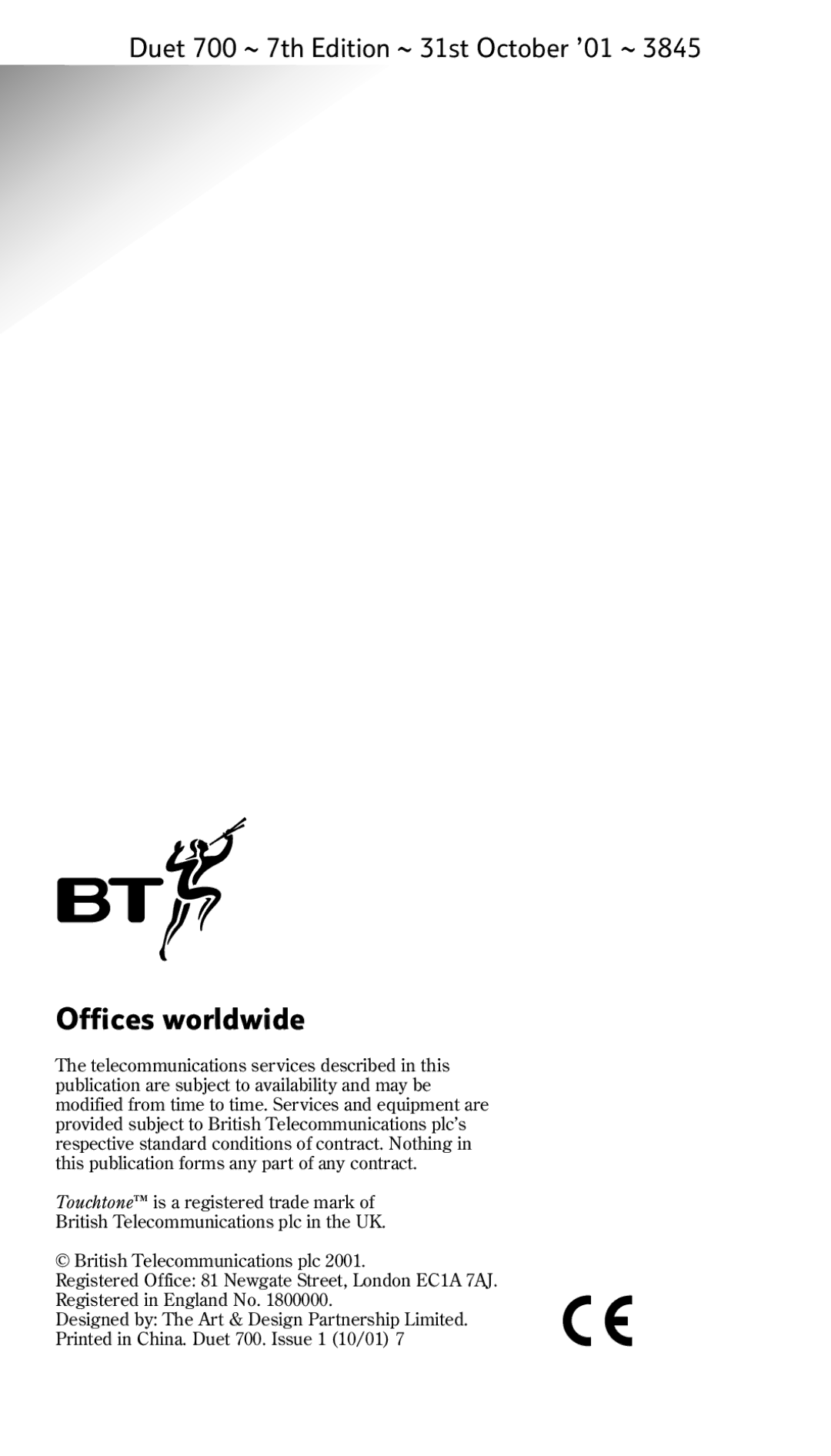 BT 700 manual Offices worldwide 