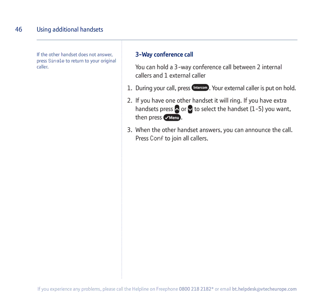 BT 710 manual Way conference call 