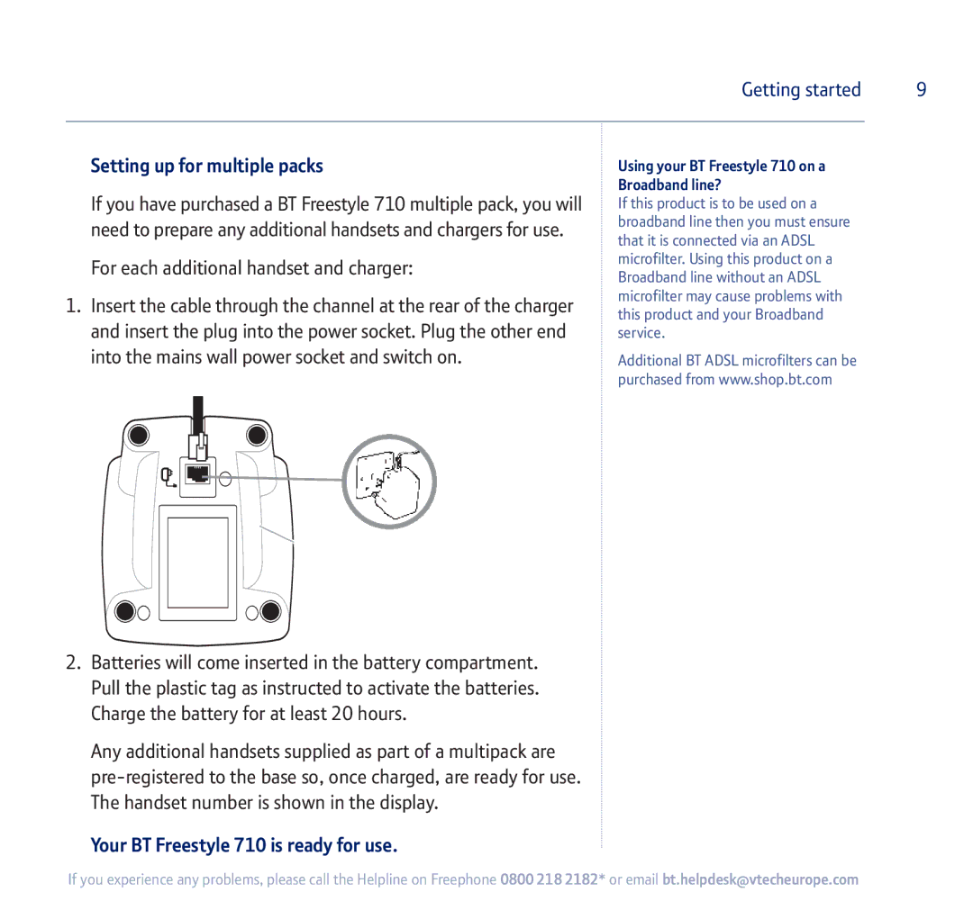 BT manual Setting up for multiple packs, Your BT Freestyle 710 is ready for use 