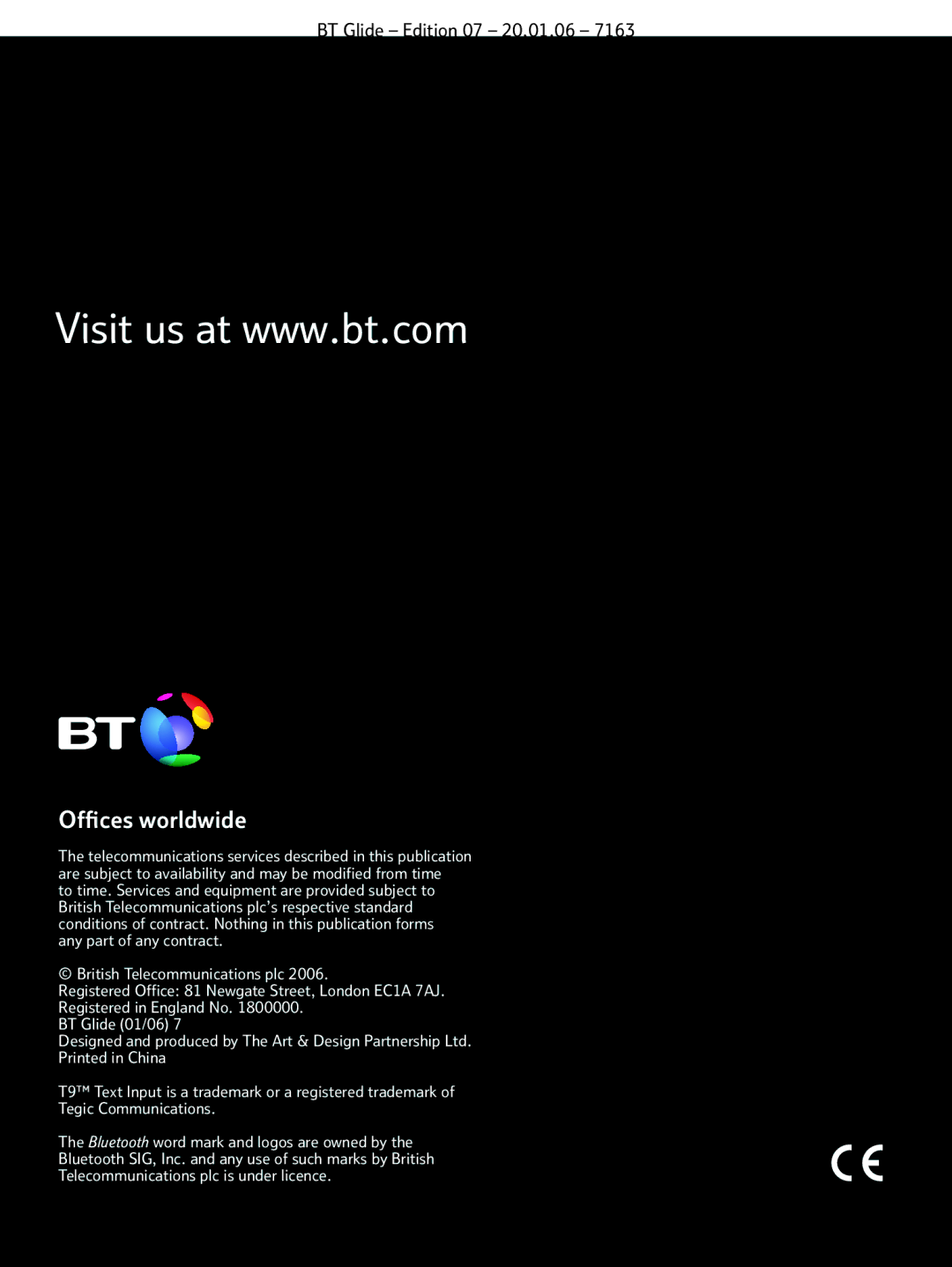 BT 7163 manual Ofﬁces worldwide 