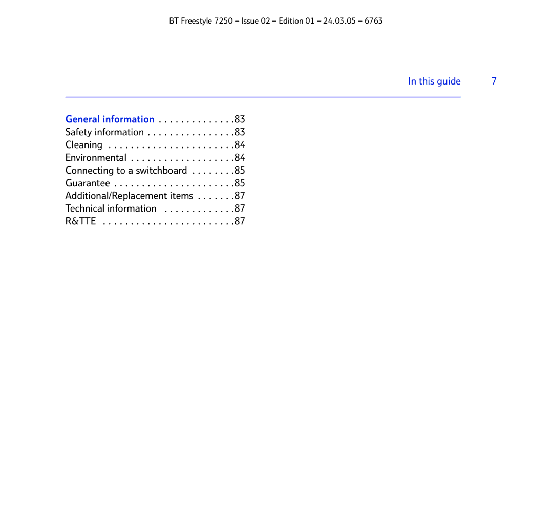 BT 7250 manual This guide 