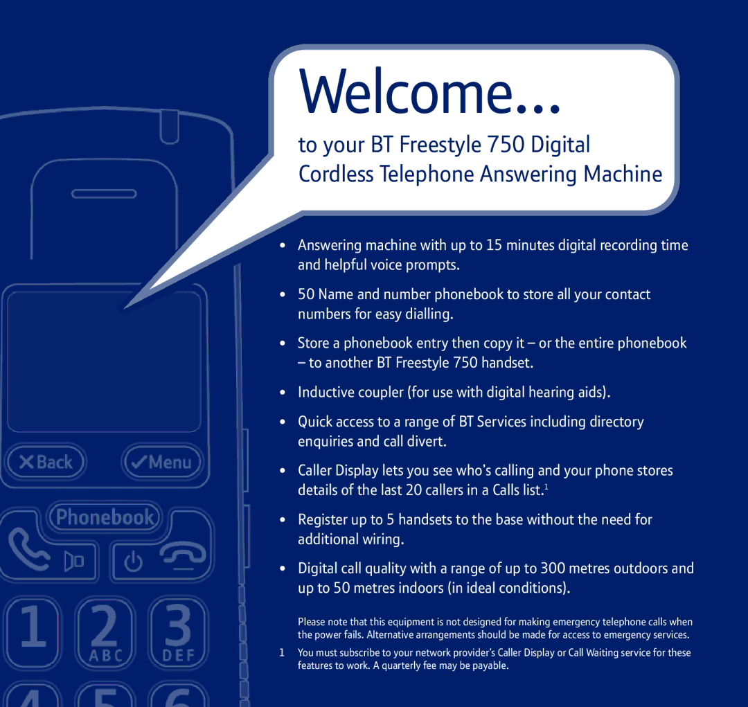 BT 750 manual Welcome… 