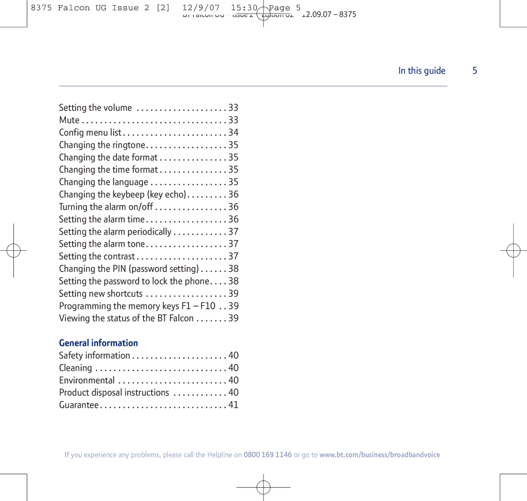 BT 8375 manual This guide, General information 