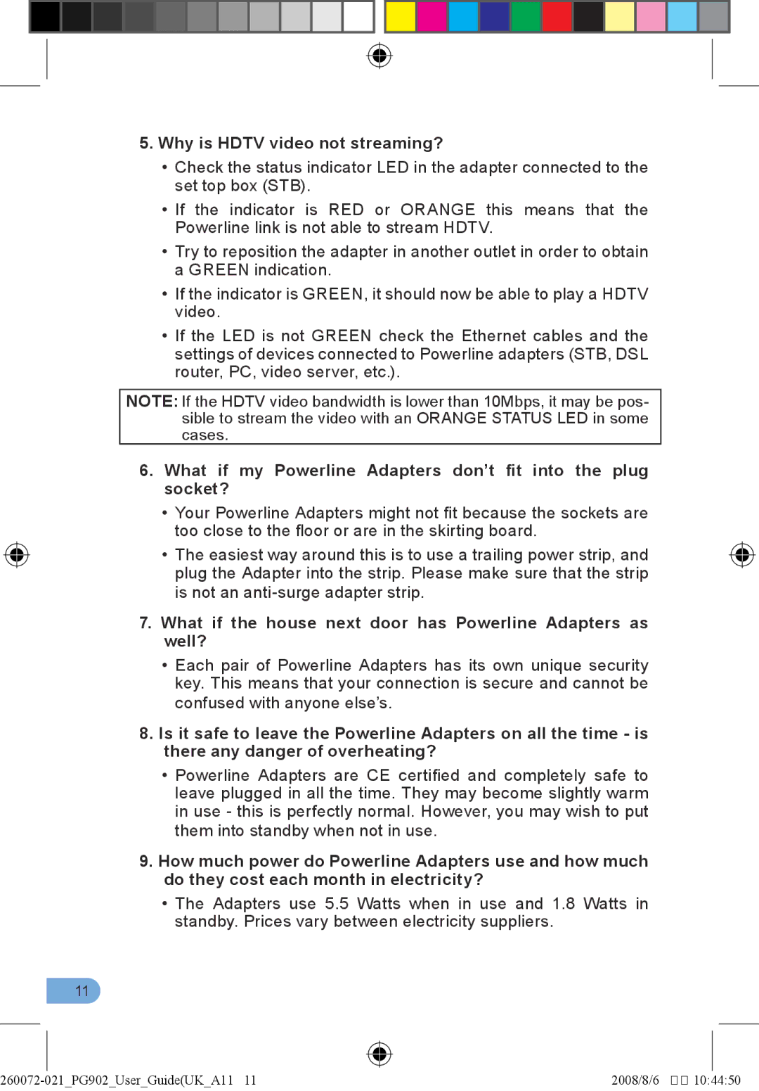 BT 902 manual Why is Hdtv video not streaming?, What if the house next door has Powerline Adapters as well? 