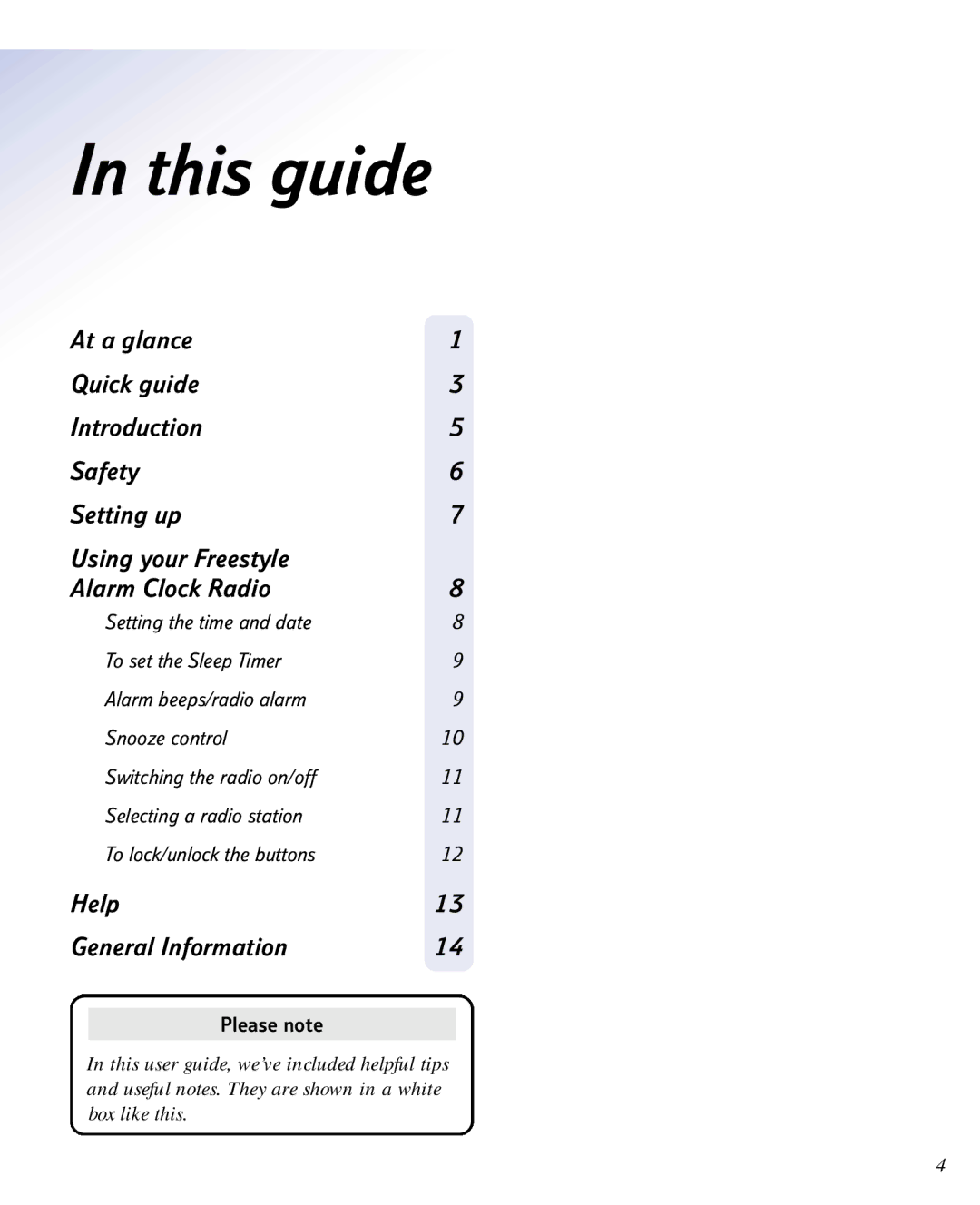 BT ALARM CLOCK RADIO manual This guide, Please note 