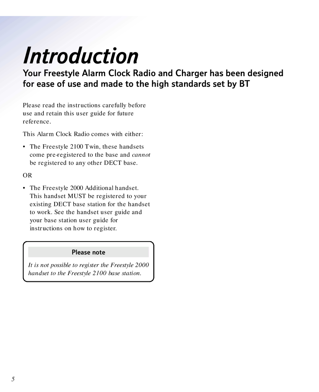 BT ALARM CLOCK RADIO manual Introduction 