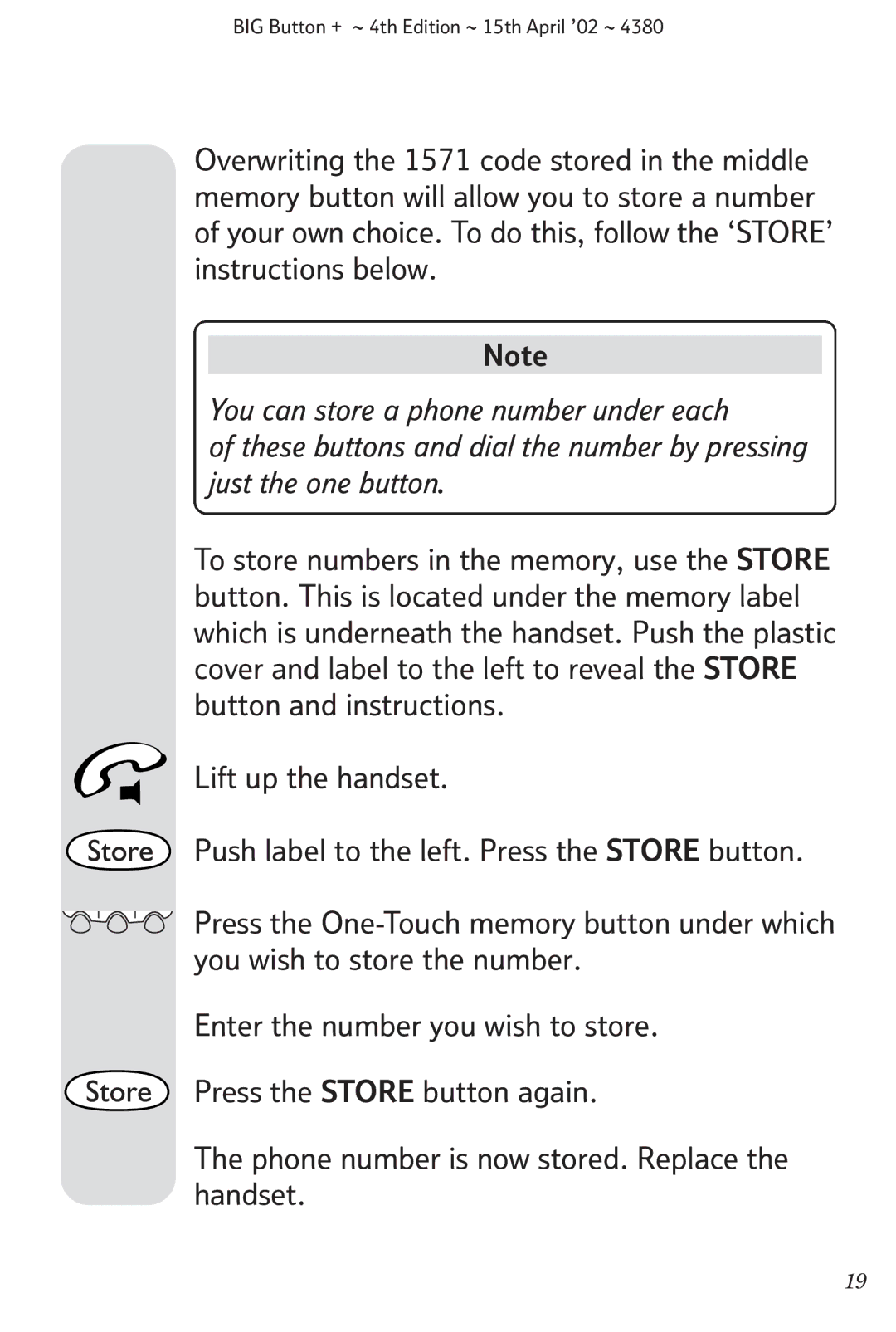 BT manual BIG Button + ~ 4th Edition ~ 15th April ’02 ~ 