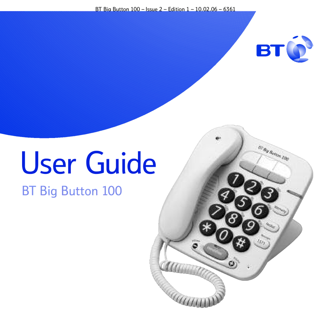 BT Big Button 100 manual User Guide 