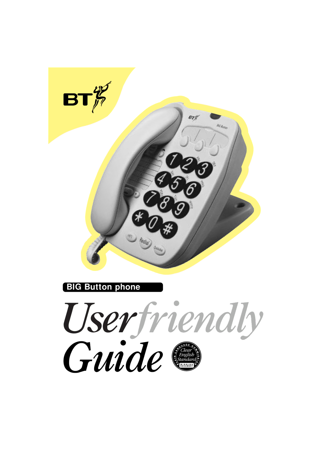 BT BIG Button phone manual Userfriendly Guide 