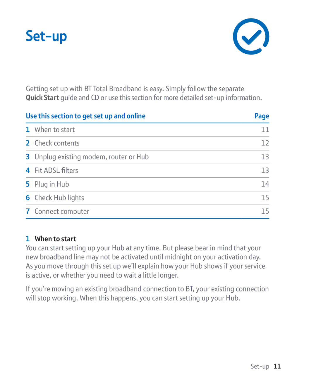 BT Broadband manual Set-up, Use this section to get set up and online 