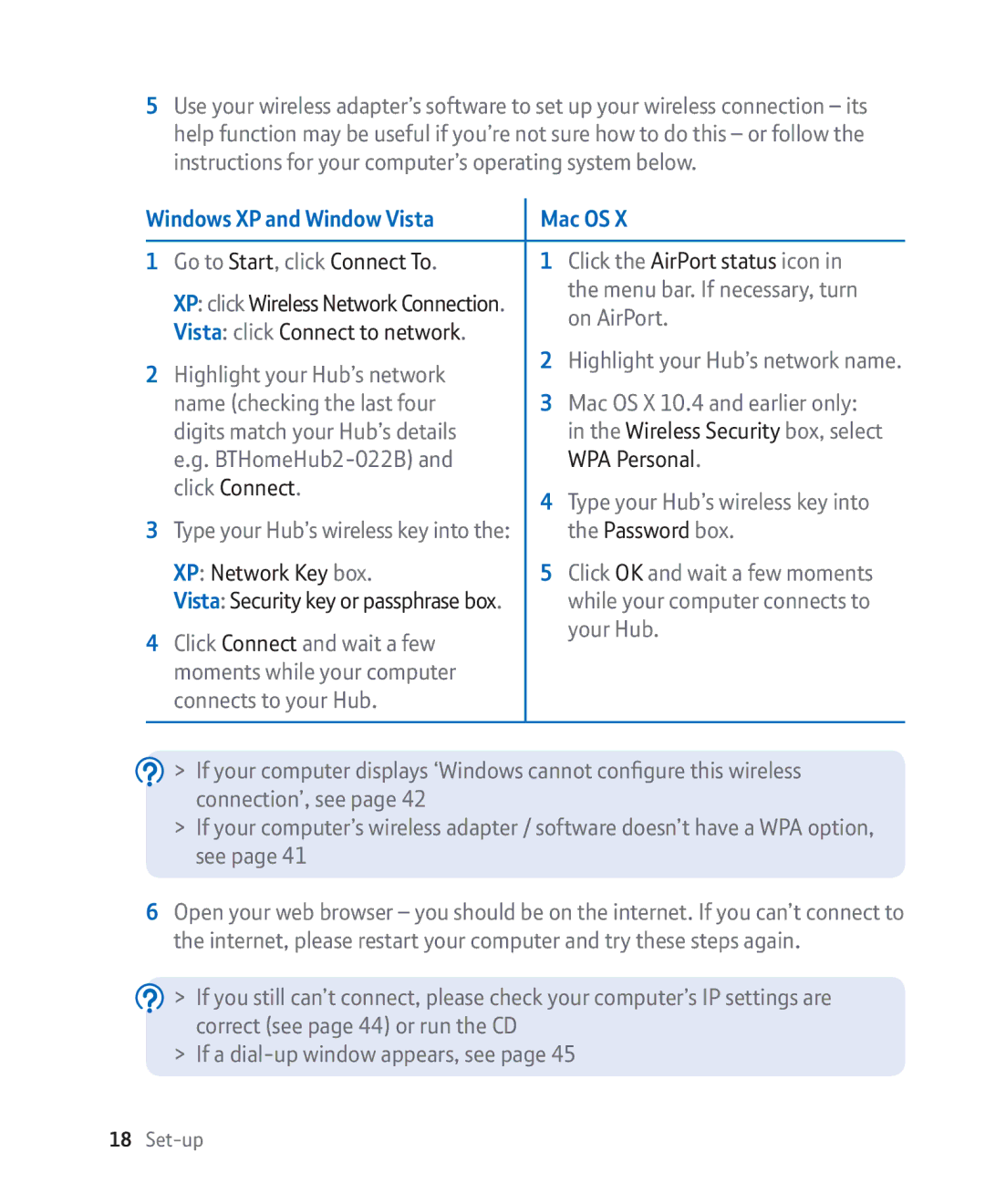 BT Broadband manual Windows XP and Window Vista Mac OS 