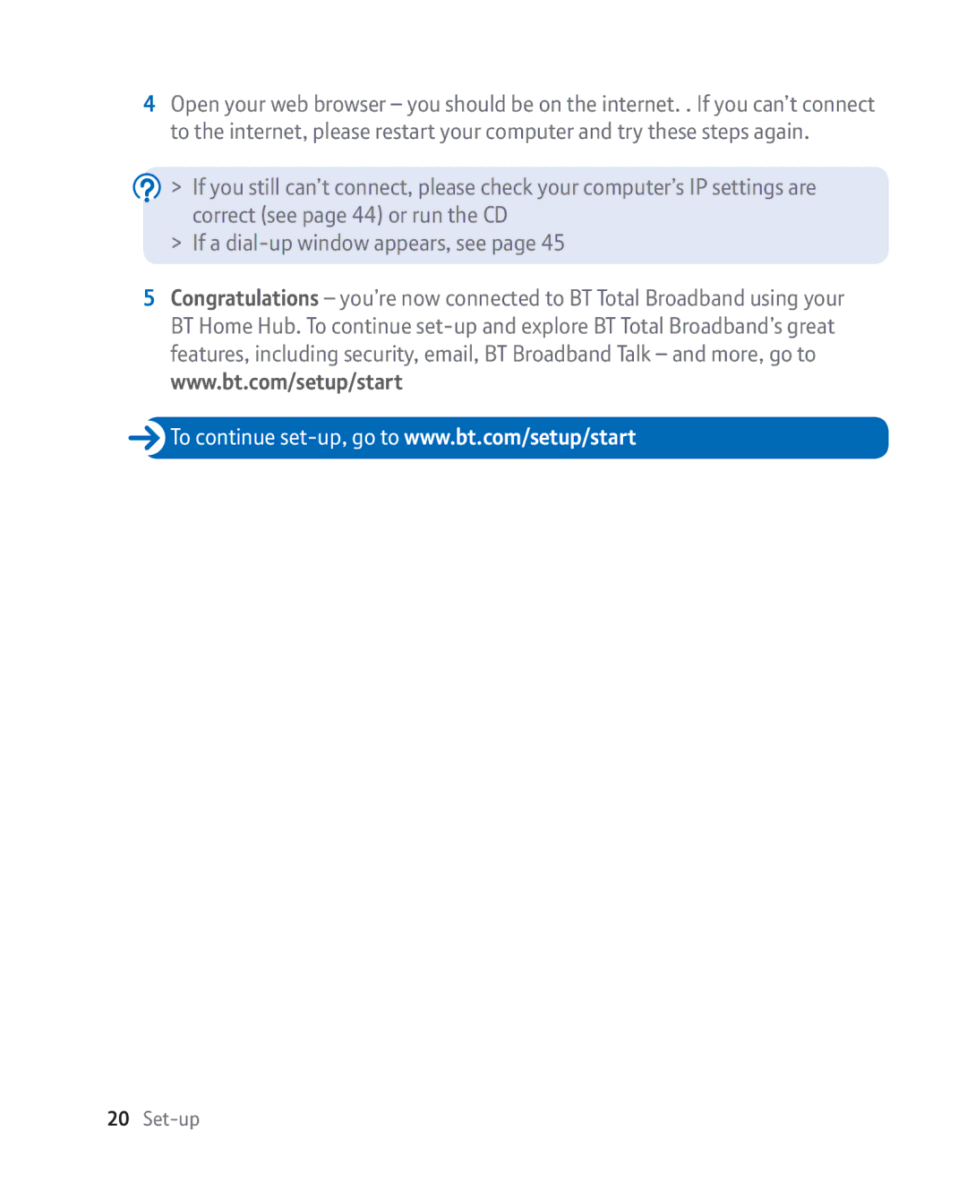 BT Broadband manual Set-up 