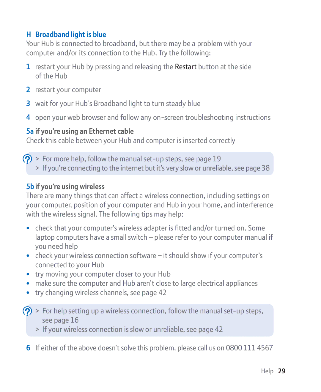 BT manual Broadband light is blue, 5a if you’re using an Ethernet cable 