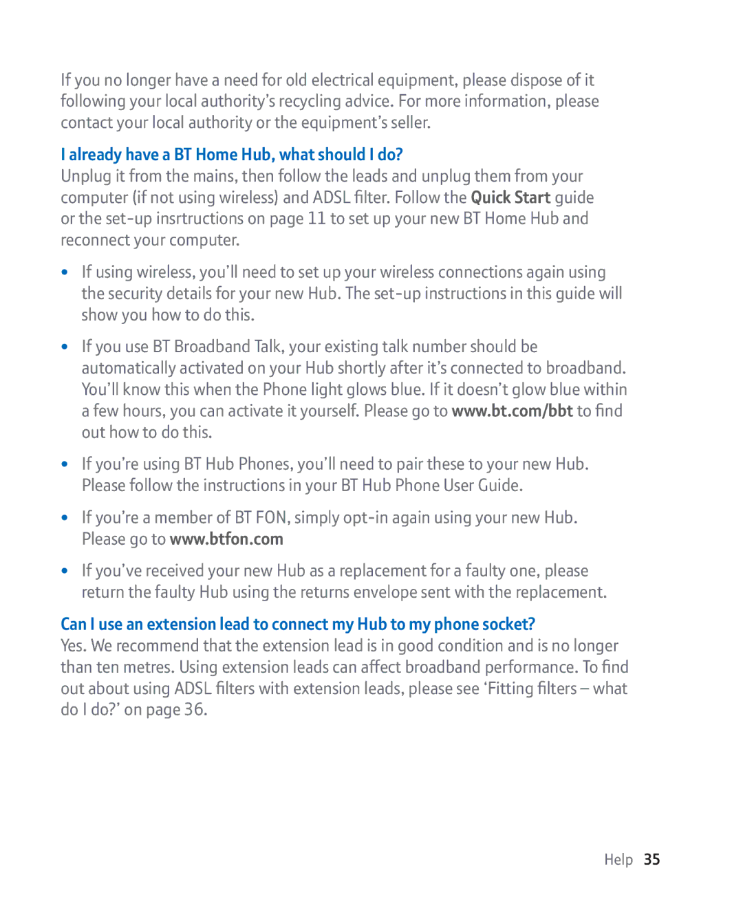 BT Broadband manual Already have a BT Home Hub, what should I do? 