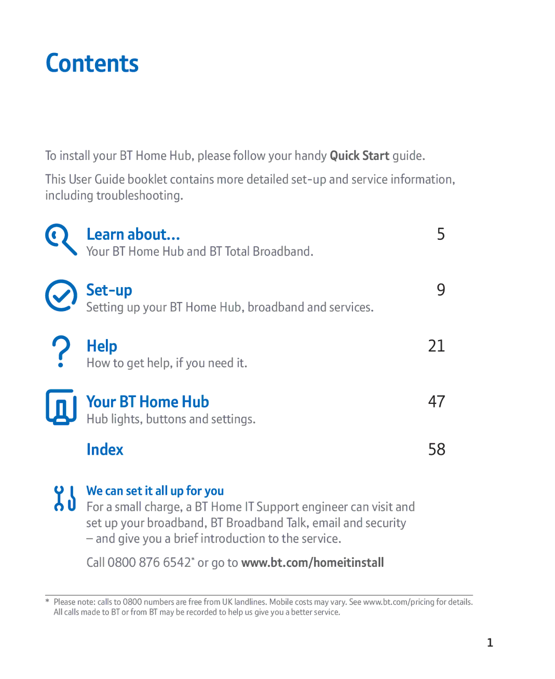 BT Broadband manual Contents 