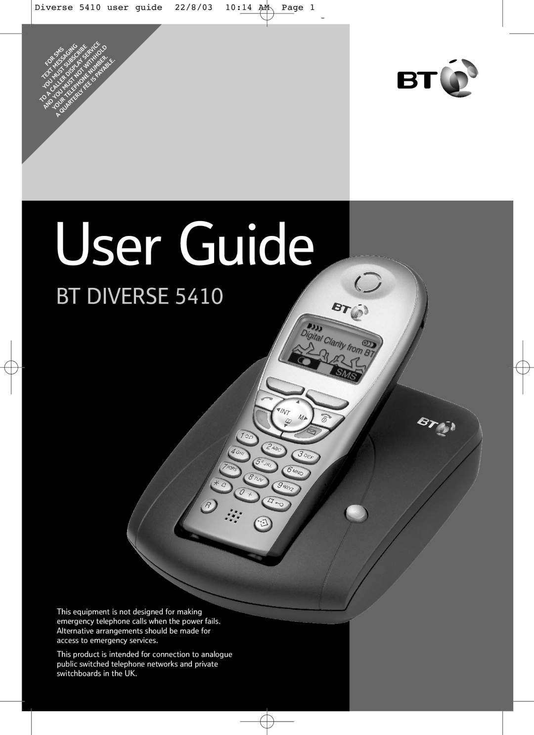 BT BT DIVERSE 5410 manual User Guide 