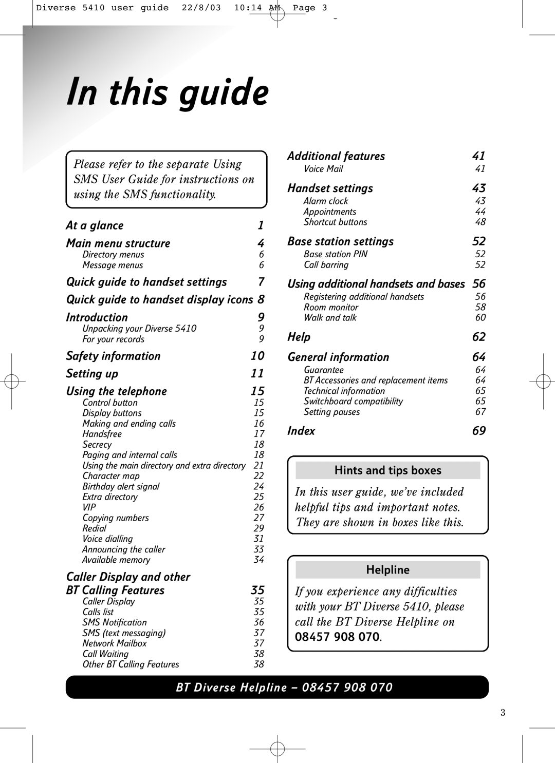 BT BT DIVERSE 5410 manual This guide 