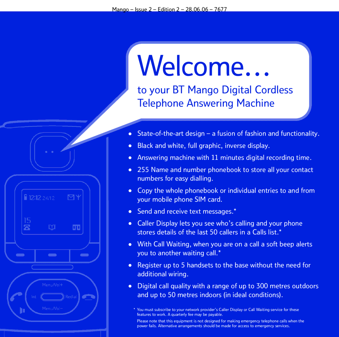 BT BT MANGO manual Welcome… 