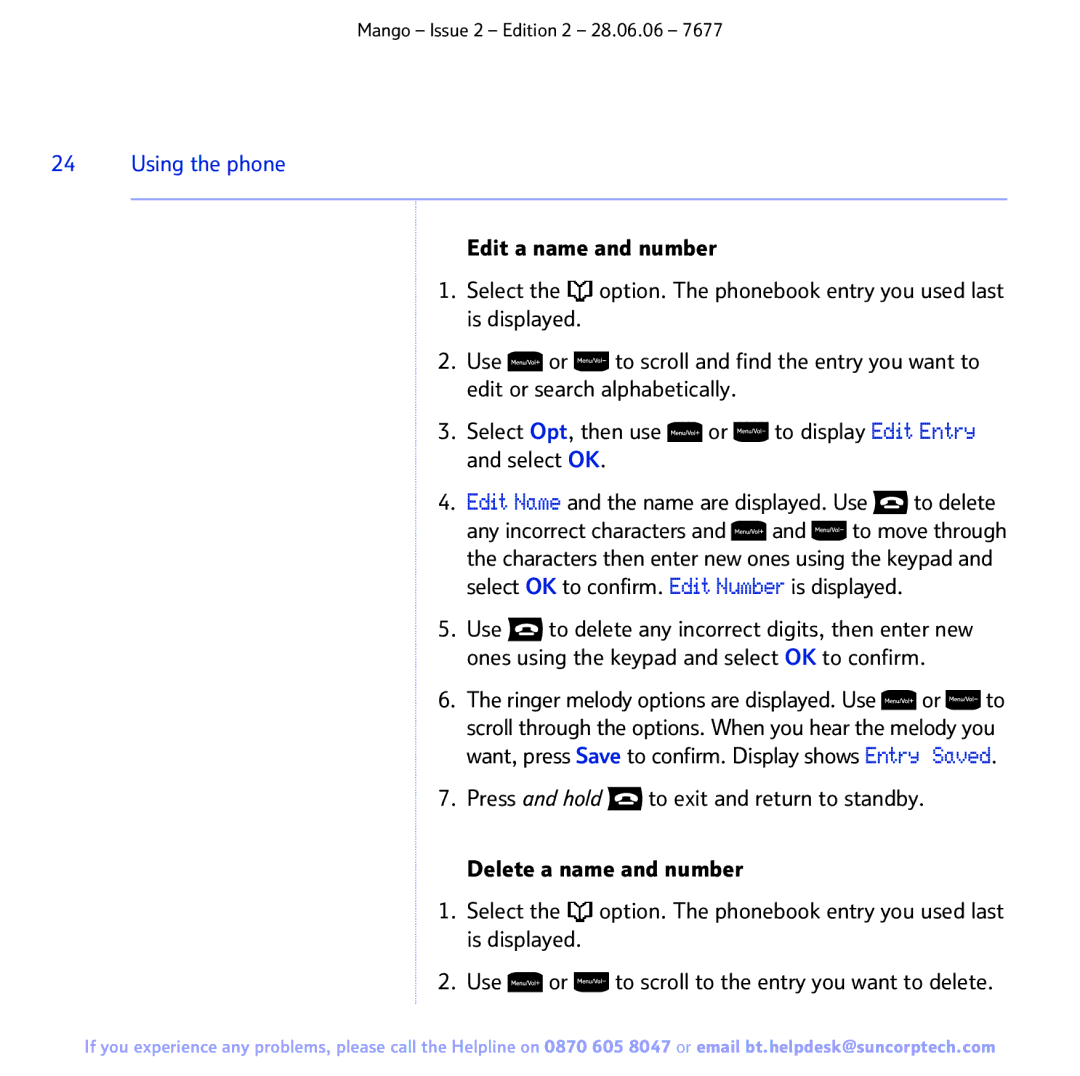 BT BT MANGO manual Using the phone 