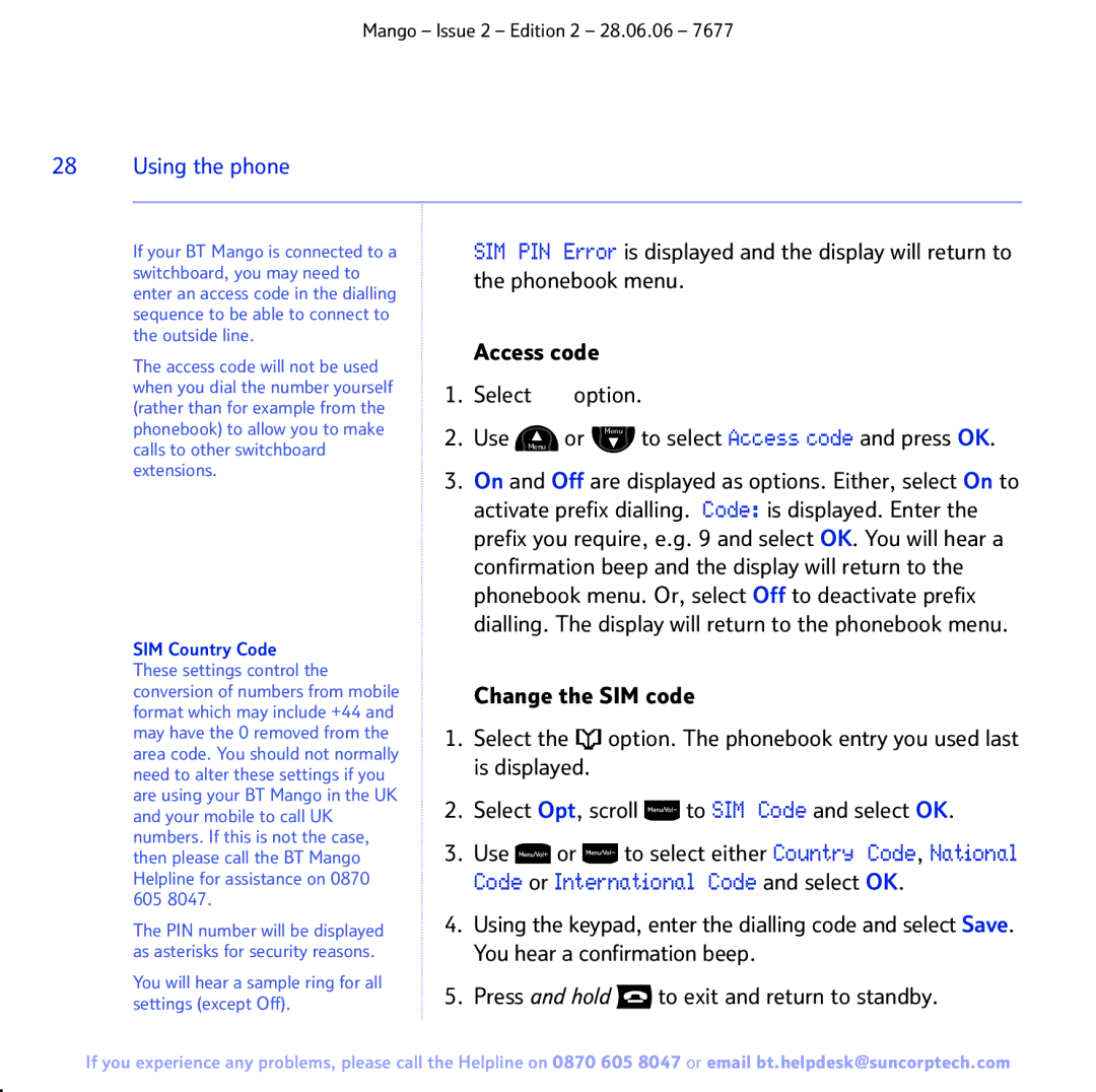 BT BT MANGO manual You will hear a sample ring for all settings except Off 