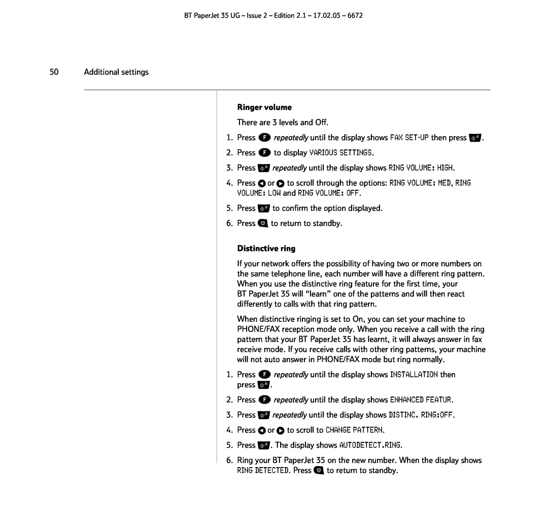 BT BT PaperJet 35 manual 