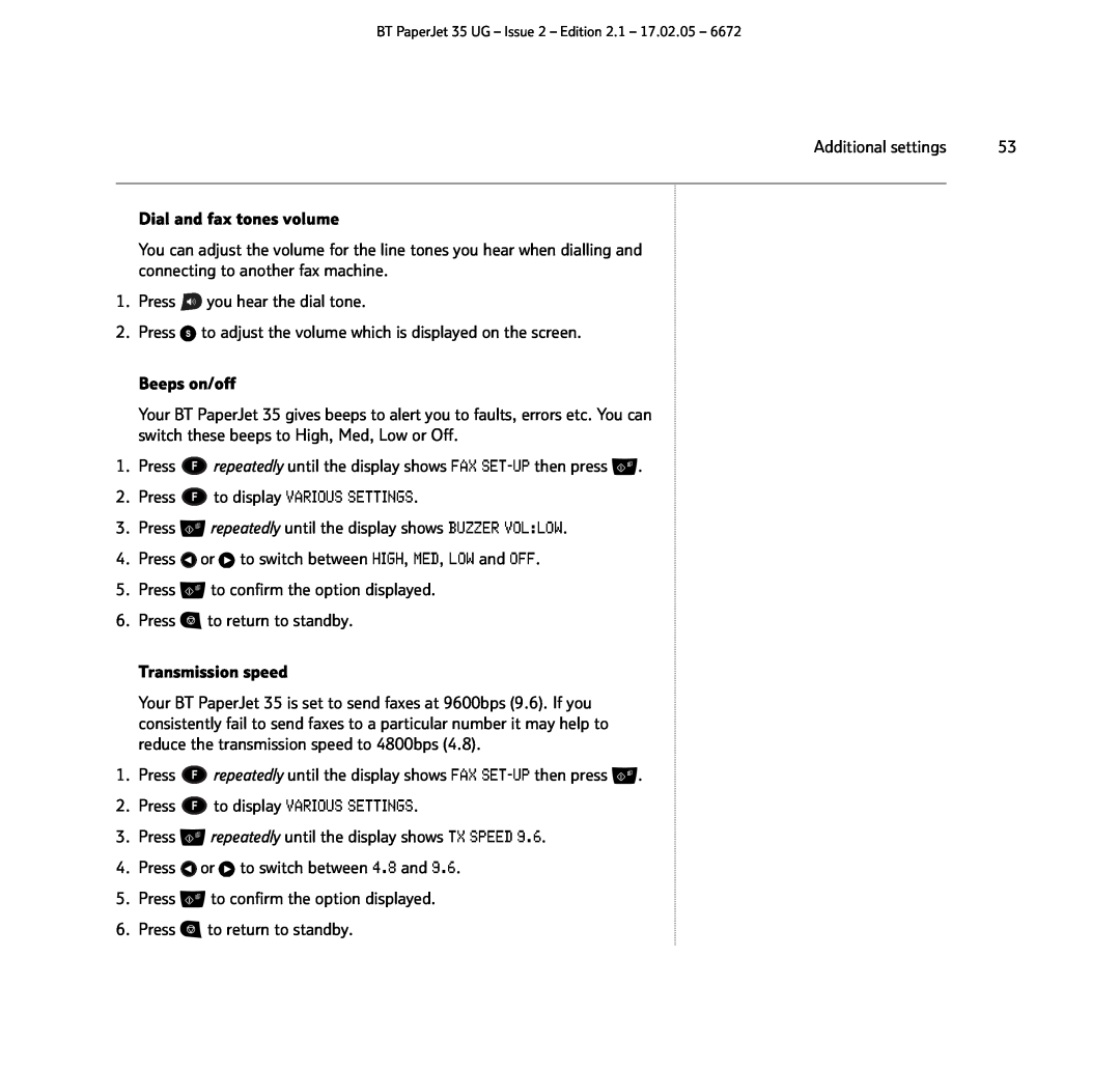 BT BT PaperJet 35 manual 