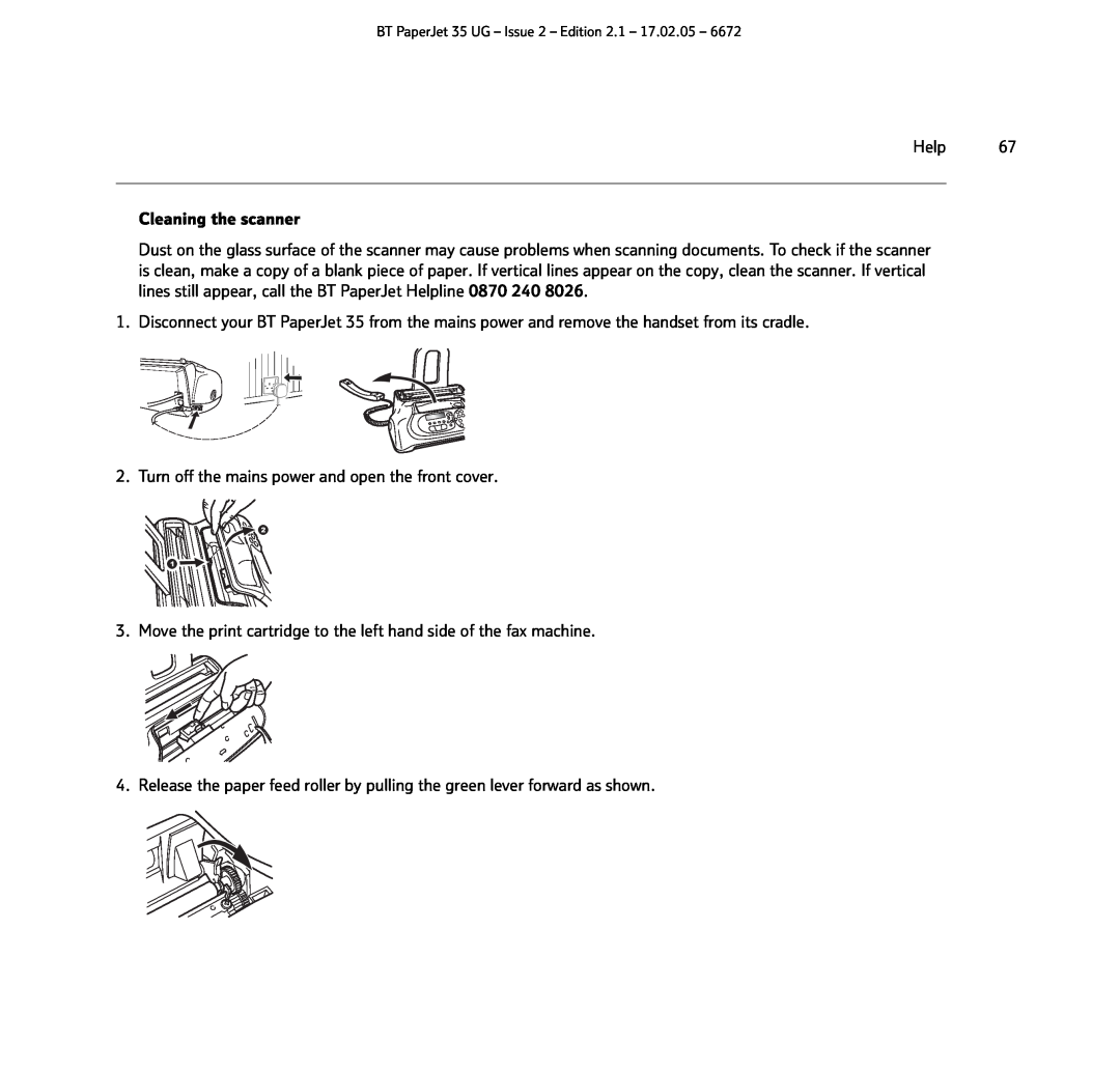 BT BT PaperJet 35 manual Help Cleaning the scanner 