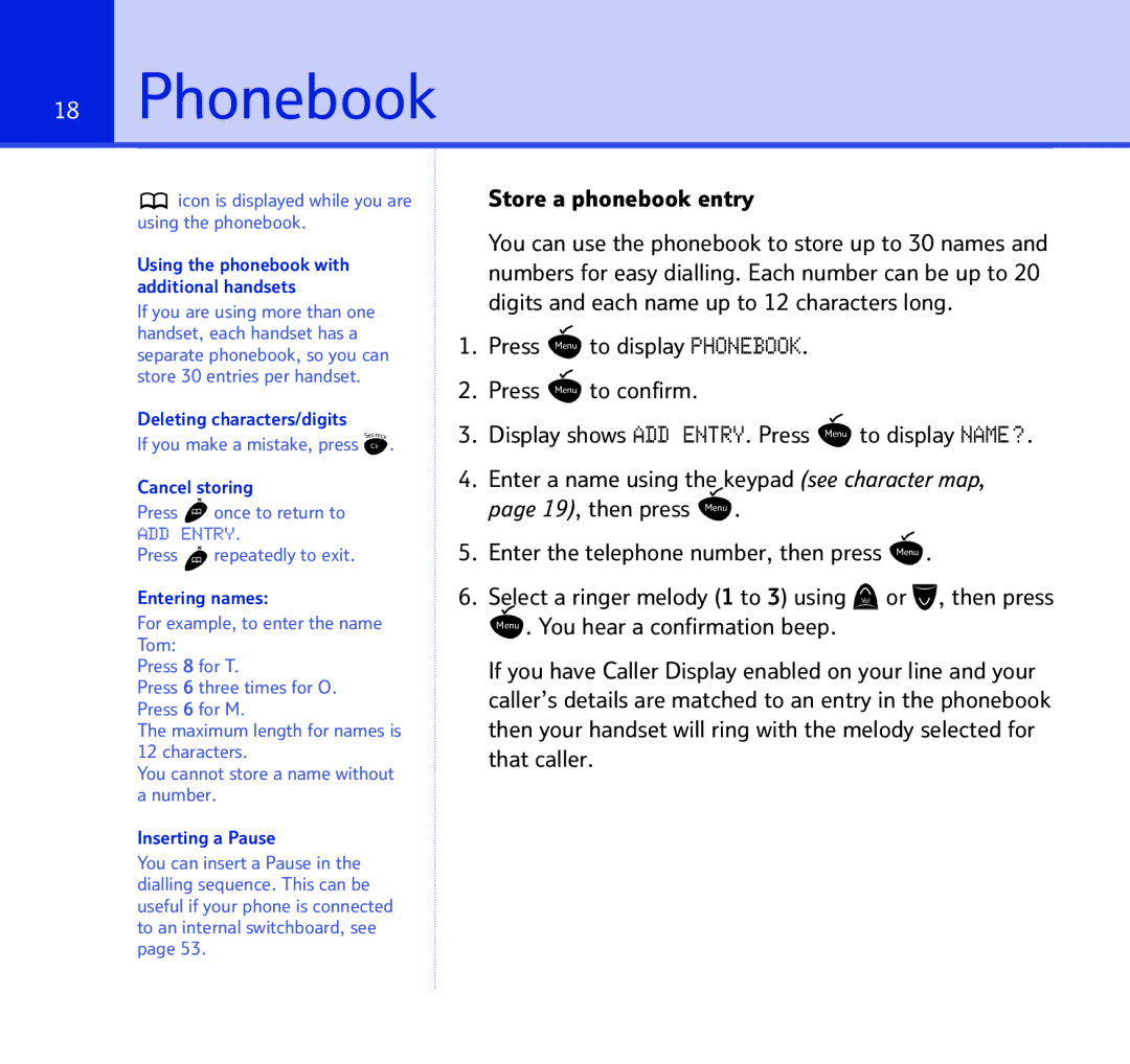 BT BT STUDIO 1100 manual Phonebook, Store a phonebook entry 