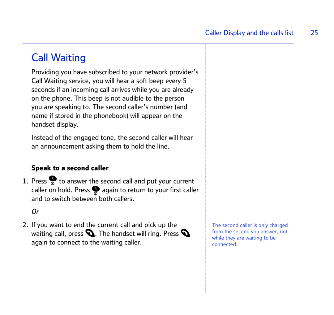 BT BT STUDIO 1100 manual Call Waiting, Speak to a second caller 