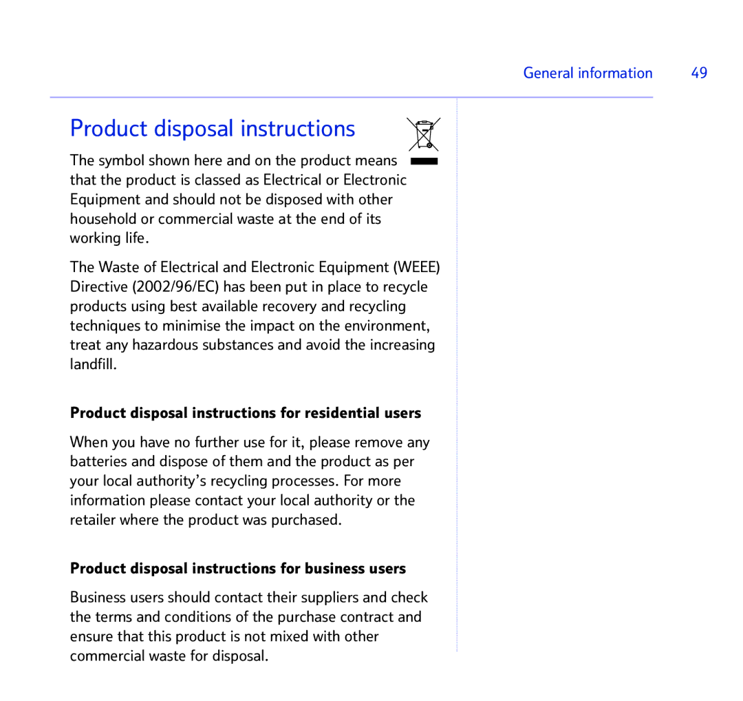 BT BT STUDIO 1100 manual Product disposal instructions for business users 