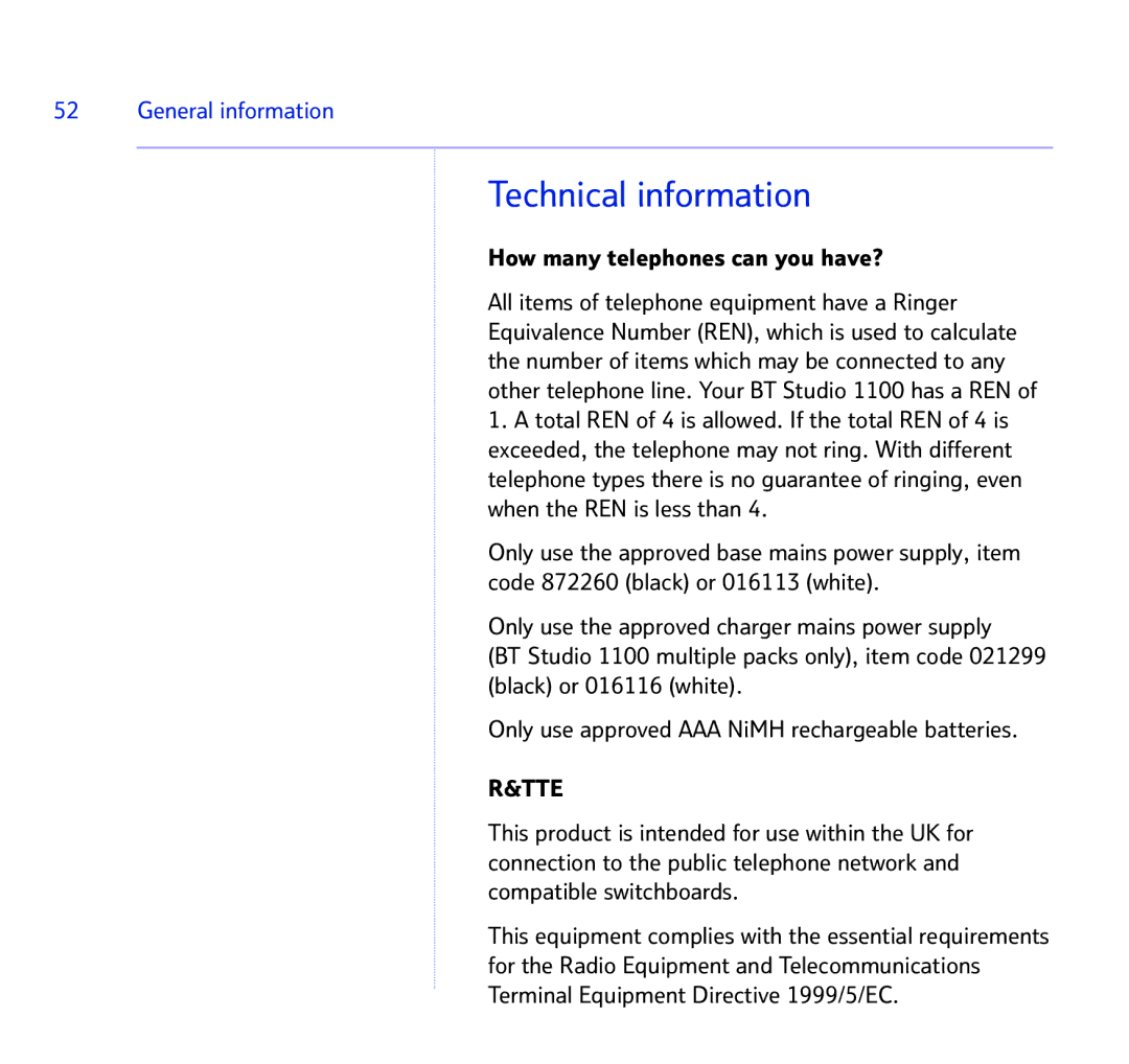 BT BT STUDIO 1100 manual Technical information, How many telephones can you have? 