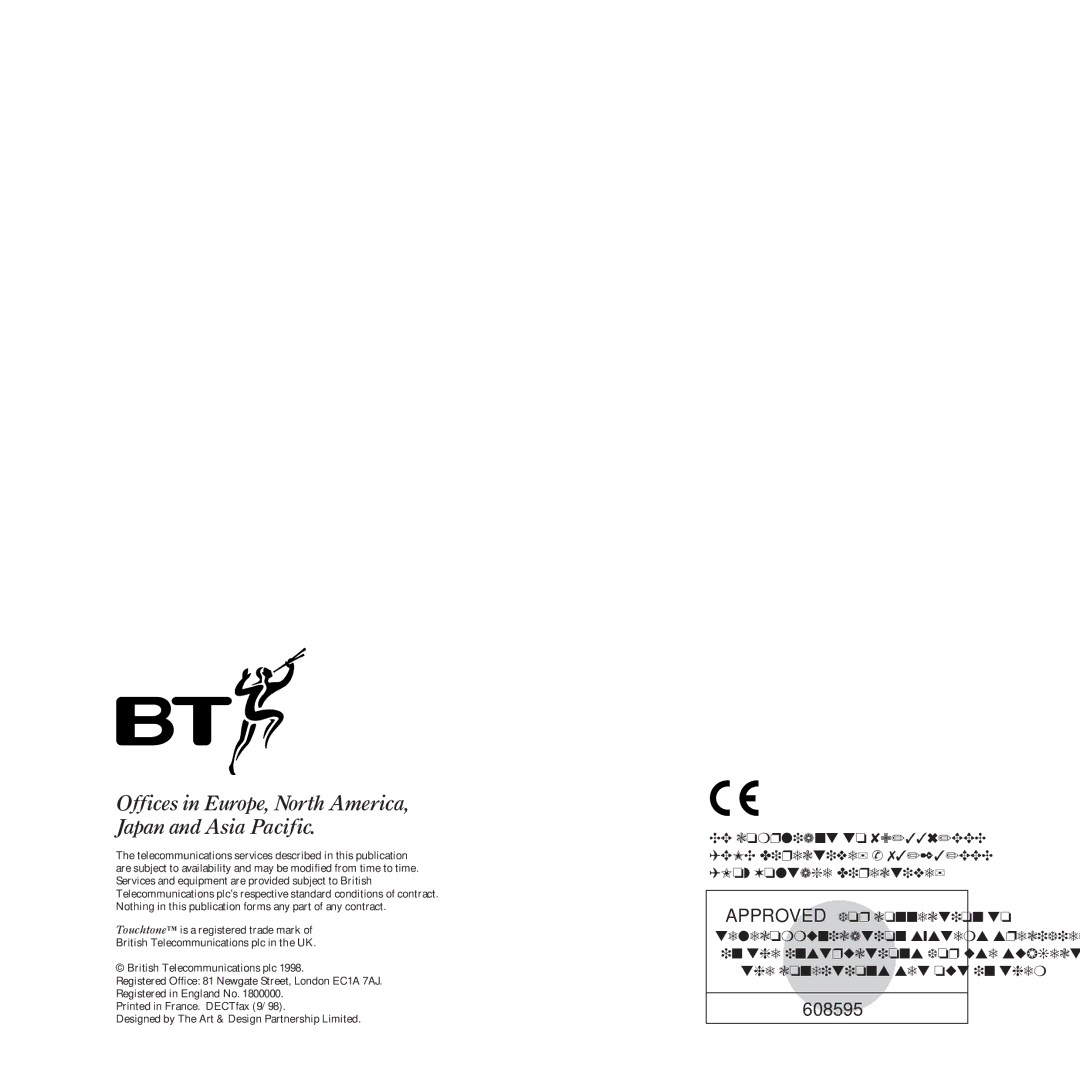 BT DECTfax Fax machine and digital telephone system manual Offices in Europe, North America, Japan and Asia Pacific 