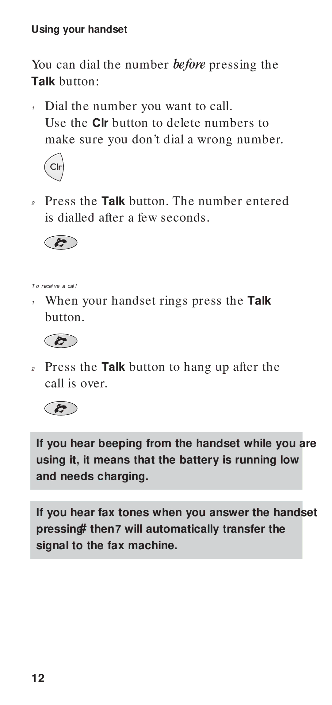 BT DECTfax manual To receive a call 