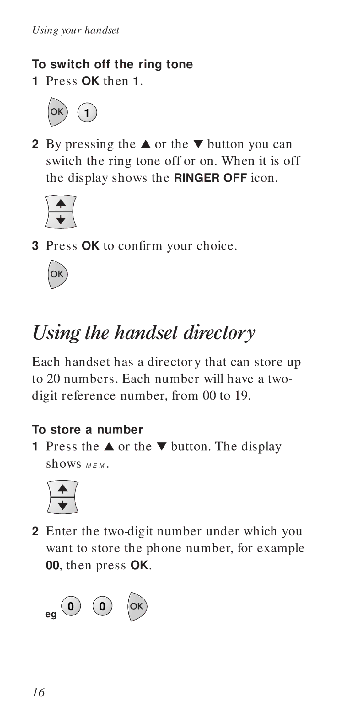 BT DECTfax manual Using the handset directory 