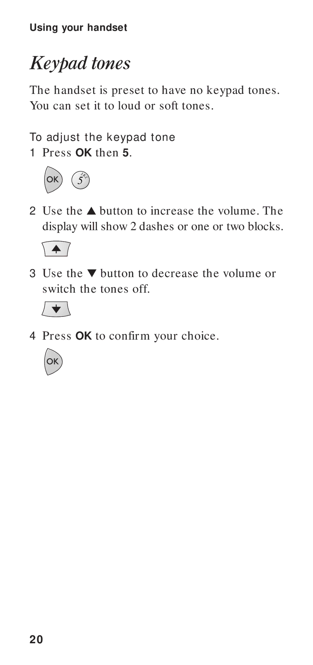 BT DECTfax manual Keypad tones 