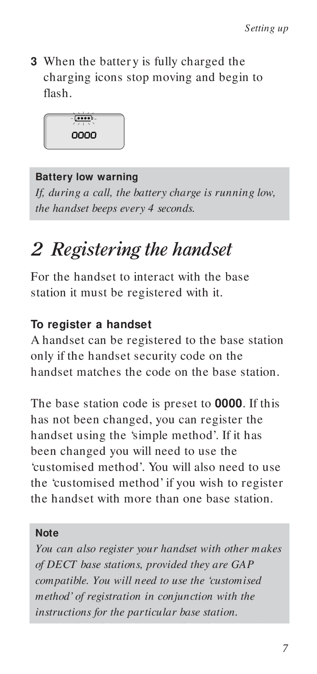 BT DECTfax manual Registering the handset 