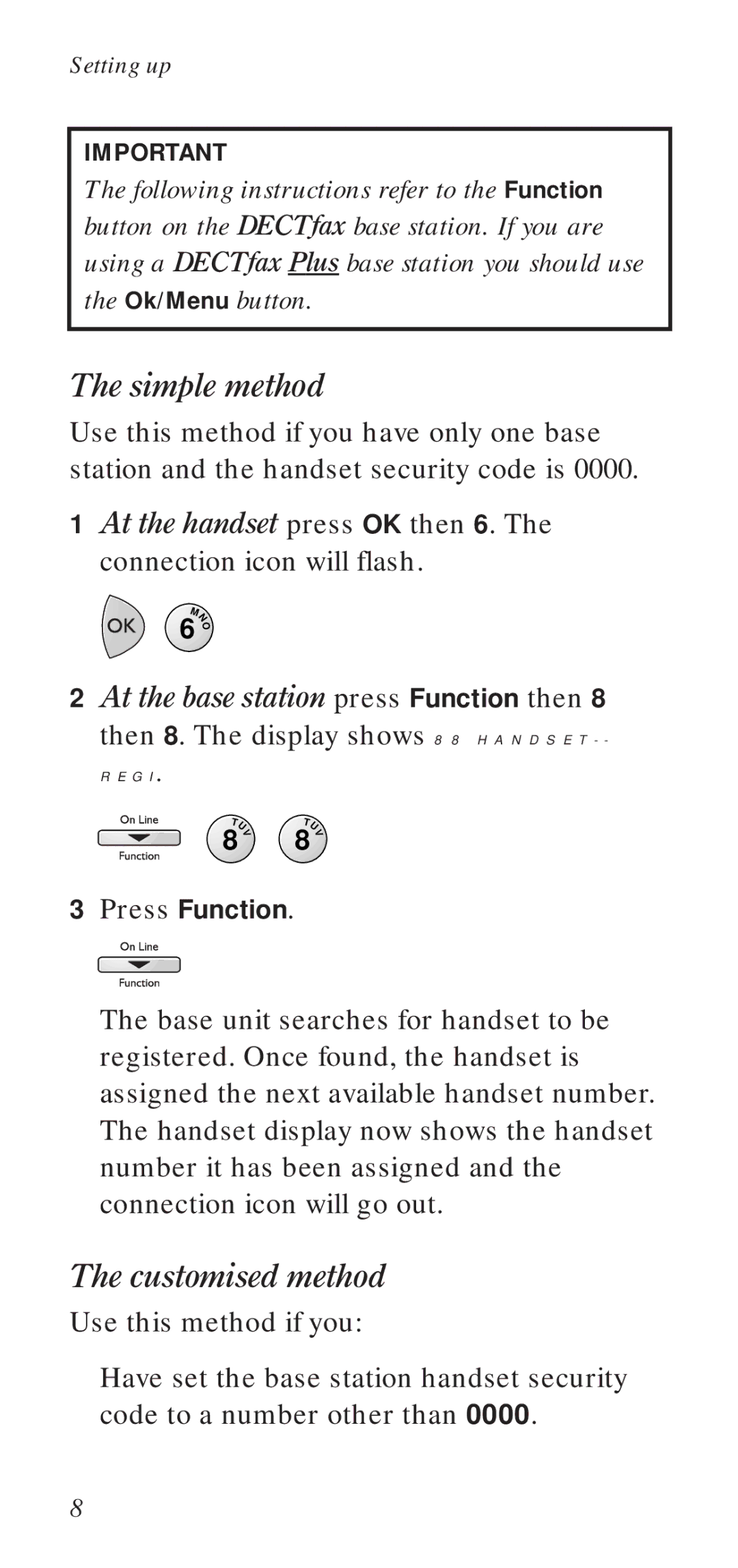 BT DECTfax manual Simple method 