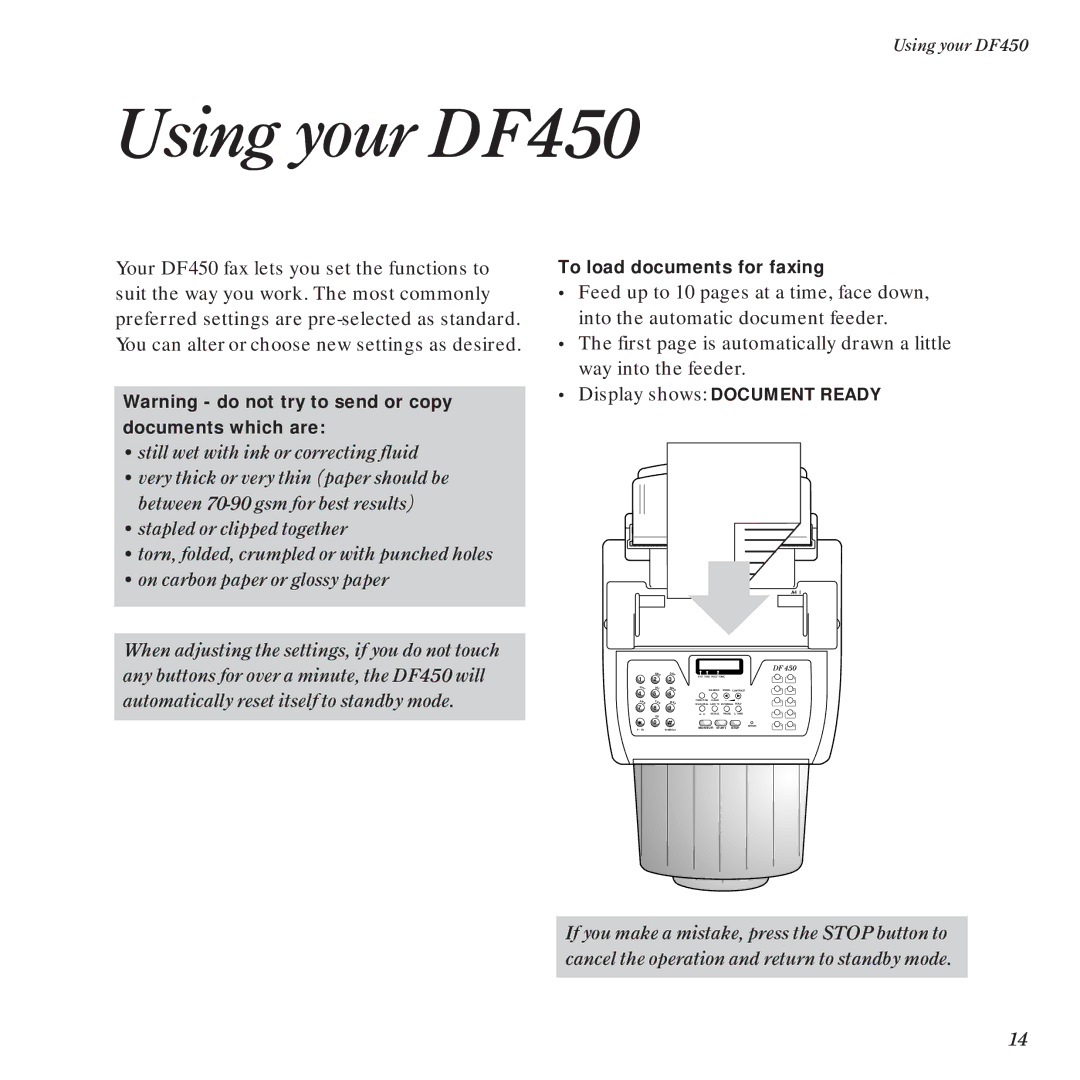 BT manual Using your DF450 