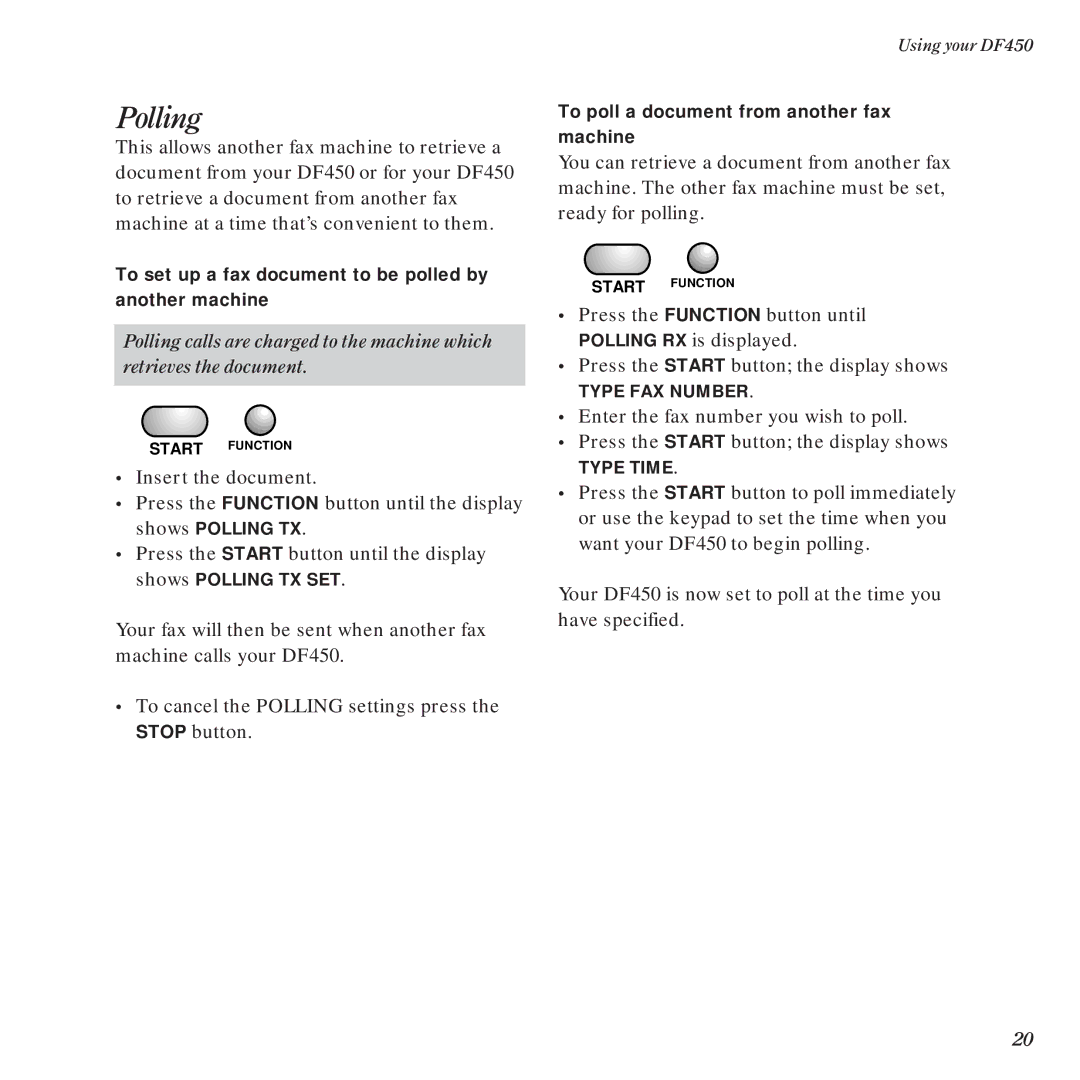 BT DF450 manual Polling, Insert the document 