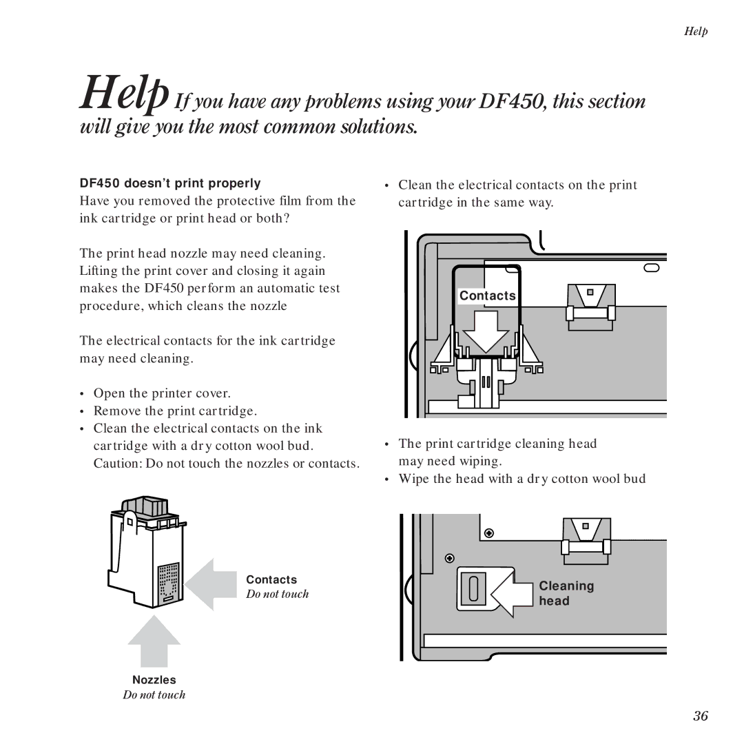 BT manual DF450 doesn’t print properly 