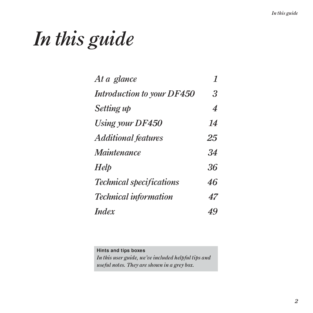 BT DF450 manual This guide 