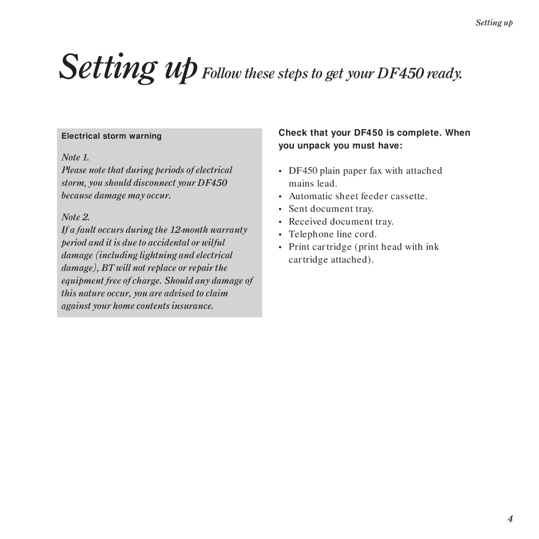 BT manual Setting upFollow these steps to get your DF450 ready 