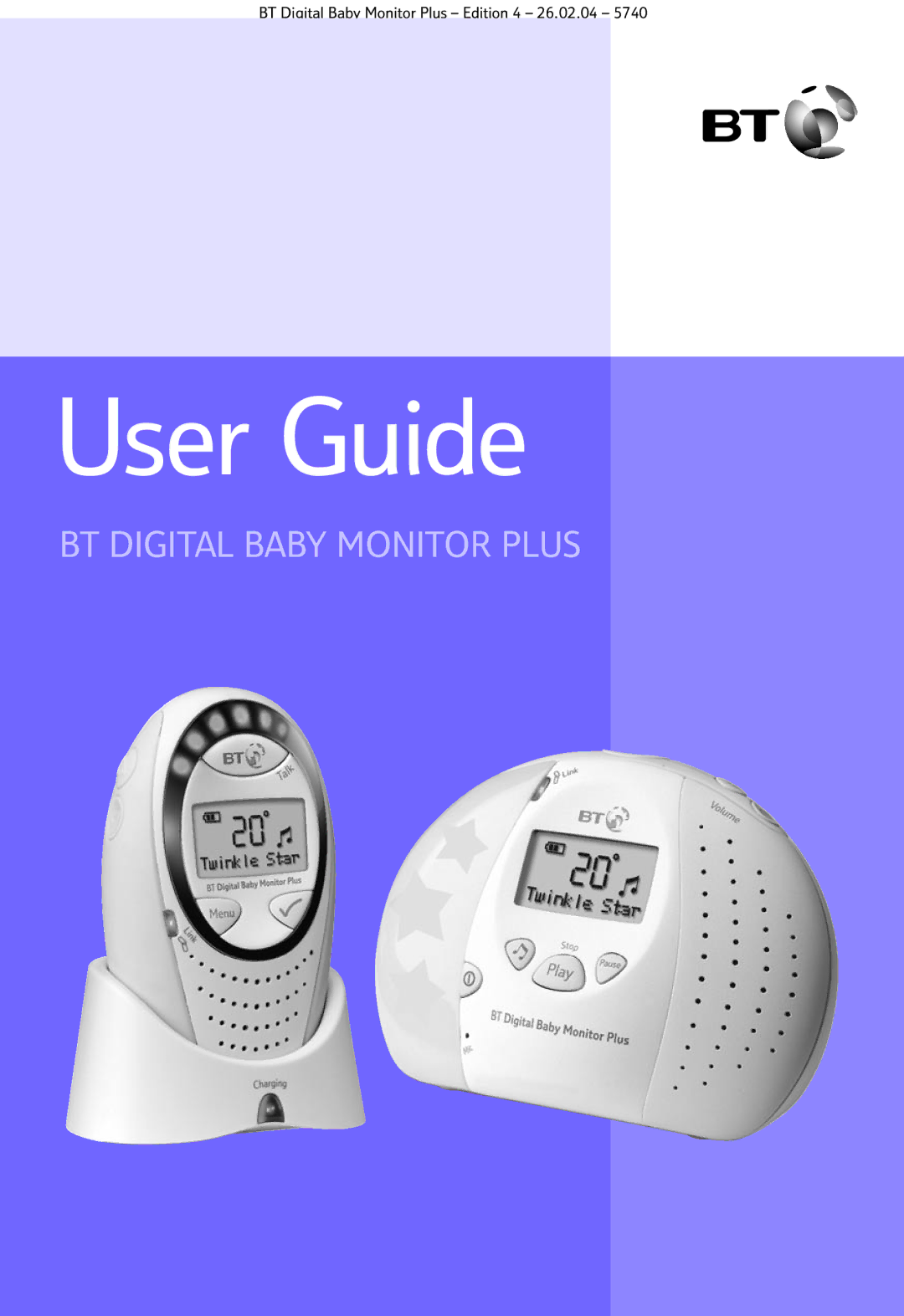 BT Digital Baby Monitor Plus manual User Guide 